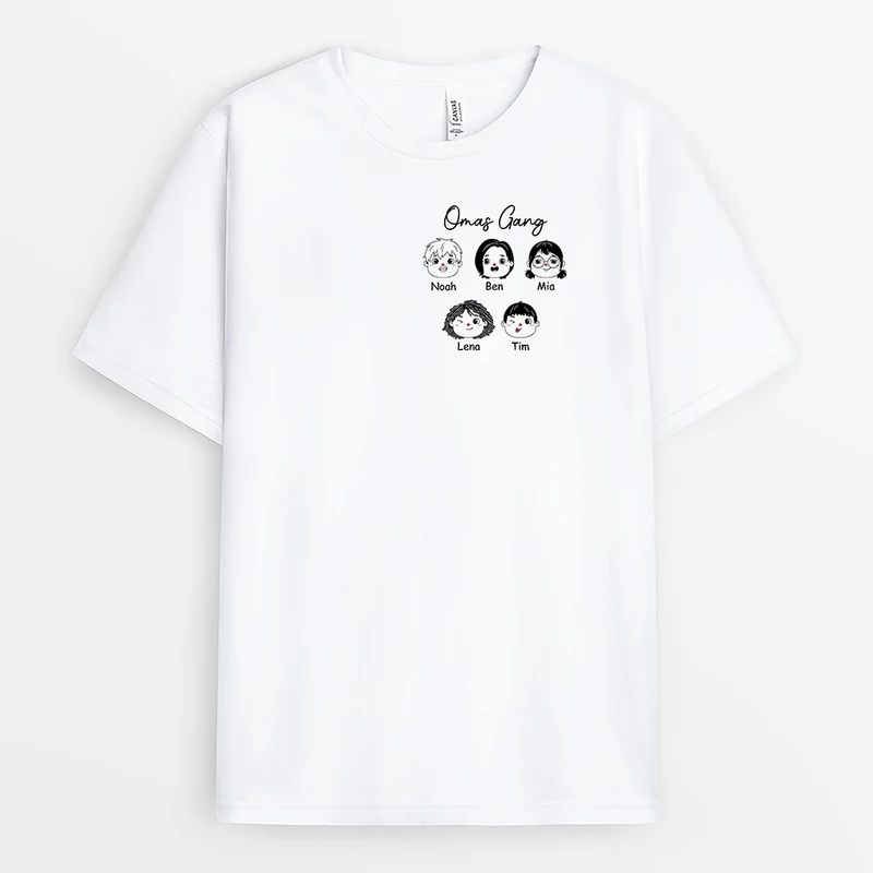 Mamas/Omas Bande Schwarzweißbild mit roter Nase - Personalisiertes Geschenk | T-shirt für Mamas