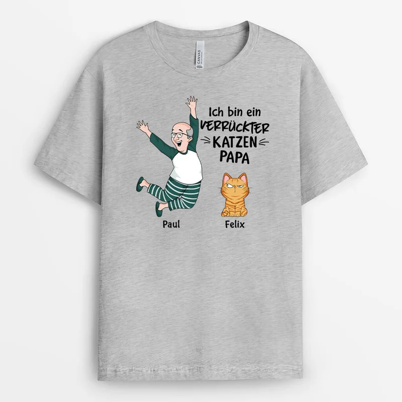 Ich Bin Eine Verrückte Katzenmama - Personalisiertes Geschenk | T-Shirt für Katzenliebhaber