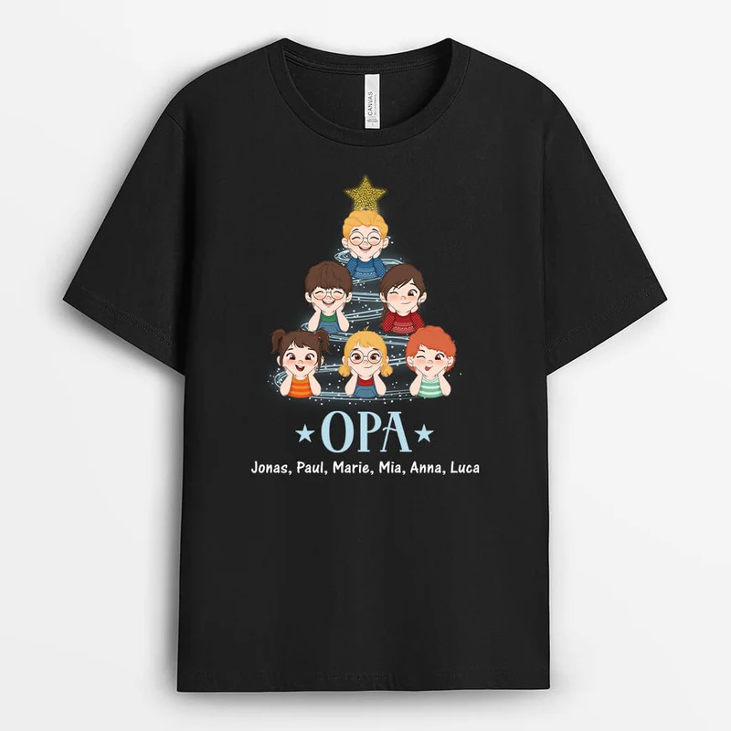 Opa/Papa Weihnachtsbaum - Personalisiertes Geschenk | T-Shirt für Männer zu Weihnachten