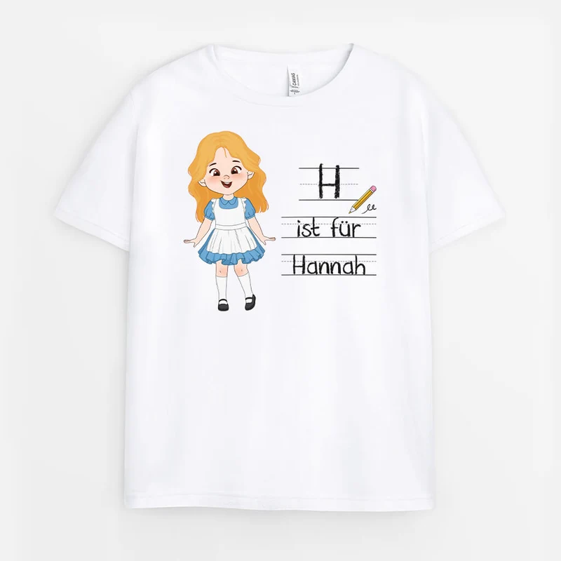 Alphabet Kindernamen - Personalisiertes Geschenk | Niedliches T-Shirt für Kinder