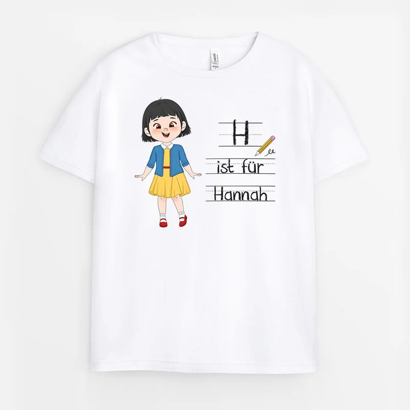 Alphabet Kindernamen - Personalisiertes Geschenk | Niedliches T-Shirt für Kinder