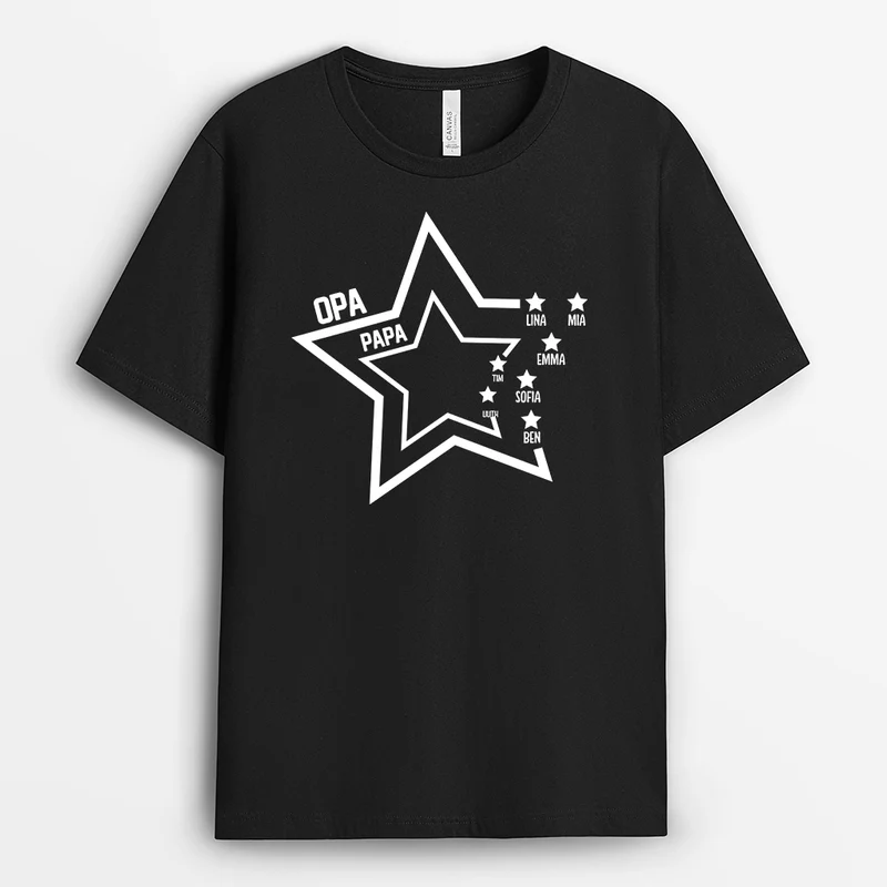 Opa Und Papa Sterne - Personalisiertes Geschenk | T-shirt für Herren