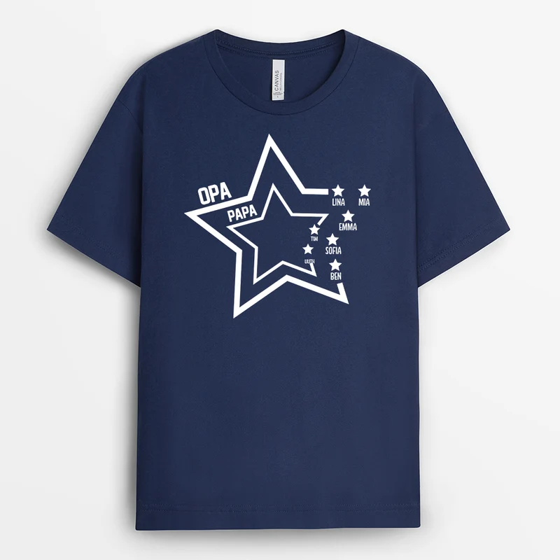 Opa Und Papa Sterne - Personalisiertes Geschenk | T-shirt für Herren