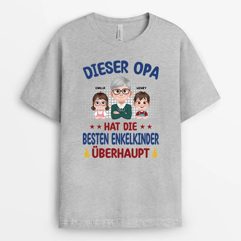 Dieser Papa Hat Die Besten Kinder Überhaupt Cartoon - Personalisiertes Geschenk | T Shirt Papa