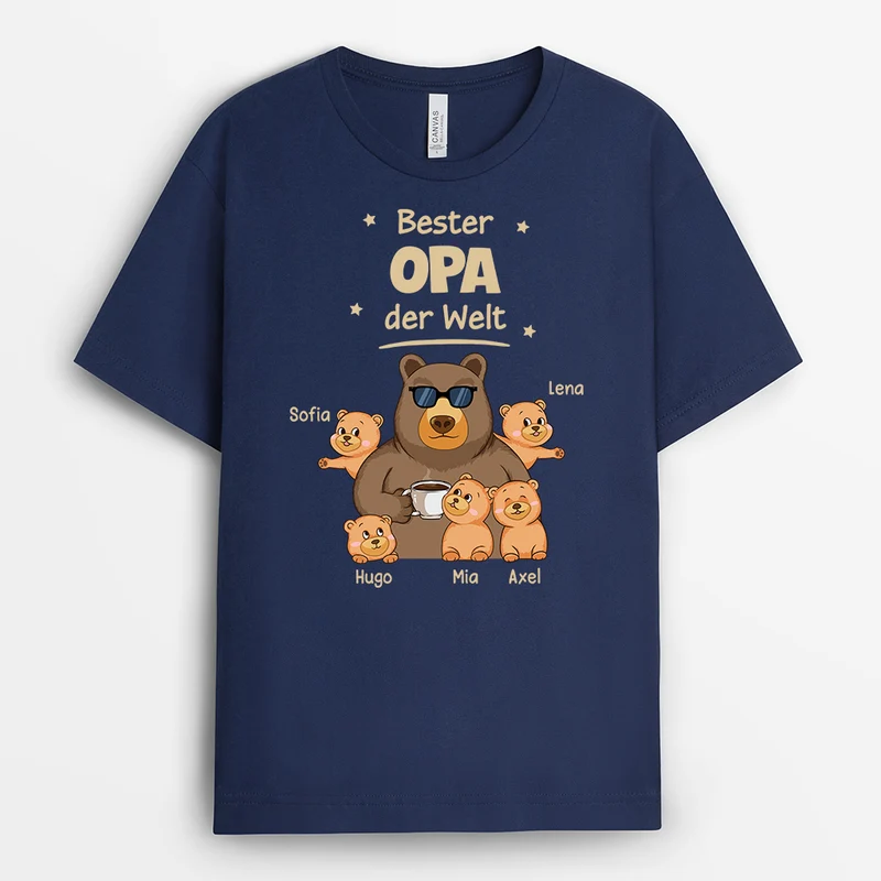 Bester Papa Der Welt Bär - Personalisiertes Geschenk | T Shirt Papa