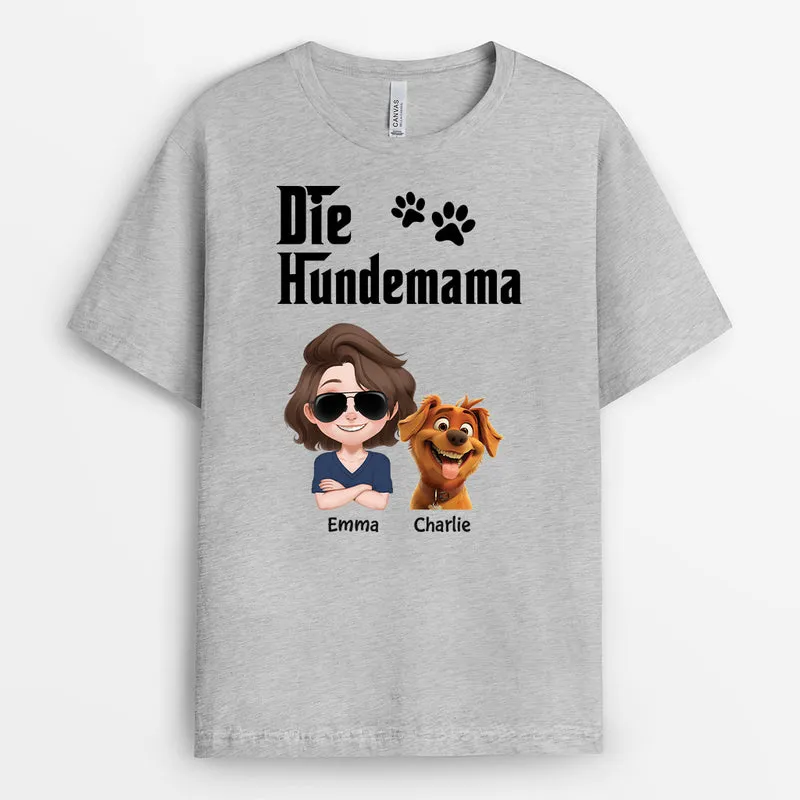 Der Hundepapa Cartoon - Personalisiertes Geschenk | Weißes T Shirt Hund