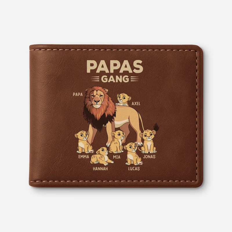 Papas Gang Löwe - Personalisierte Geschenke Herren | Portemonnaie
