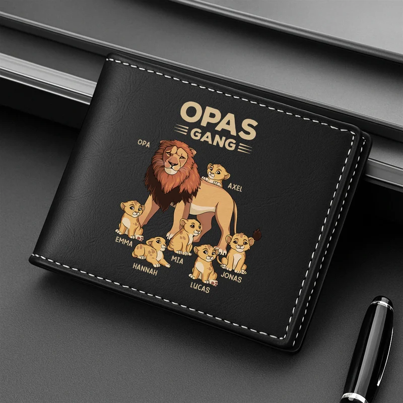 Papas Gang Löwe - Personalisierte Geschenke Herren | Portemonnaie