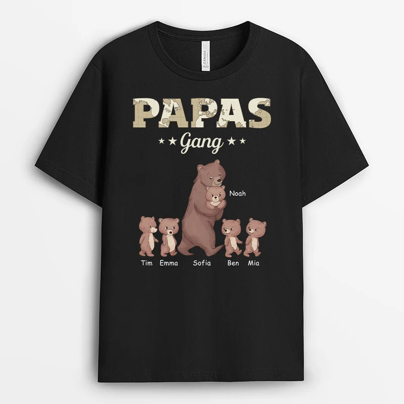 Papas Gang - Personalisiertes Geschenk | T Shirt Papa Bär