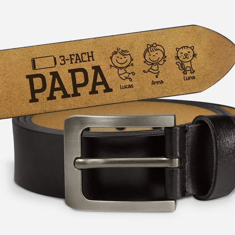 5-Fach Papa - Personalisiertes Geschenk Papa | Lustige Gürtel