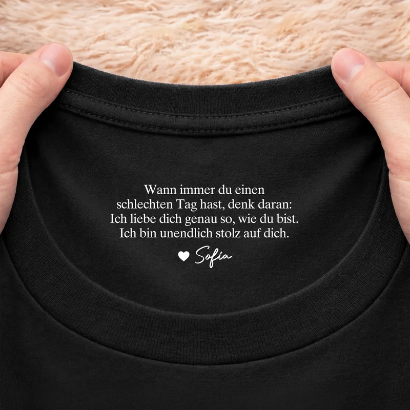 Du Hast Immer Mich - Personalisiertes Geschenk | Schwarzes T Shirt Nackenlabel Drucken Männer Frauen