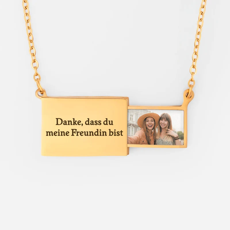 Danke Dass Du Meine Freundin Bist Briefumschlag Kette - Personalisierte Geschenke Foto | Kette Beste Freunde