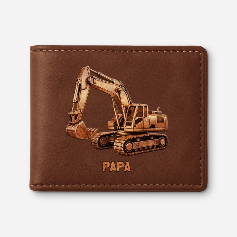 [3D-Optik] Bagger - Personalisierte Geschenke Herren | Portemonnaie Papa/Opa