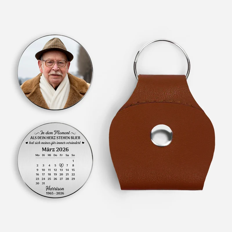 In Dem Moment Als Dein Herz Stehen Blieb - Personalisierte Trauergeschenke | Pocket Hug Schlüsselanhänger Foto Mama Papa