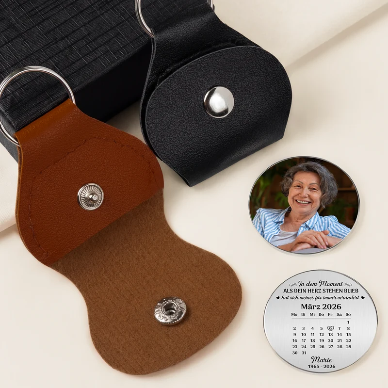 In Dem Moment Als Dein Herz Stehen Blieb - Personalisierte Trauergeschenke | Pocket Hug Schlüsselanhänger Foto Mama Papa