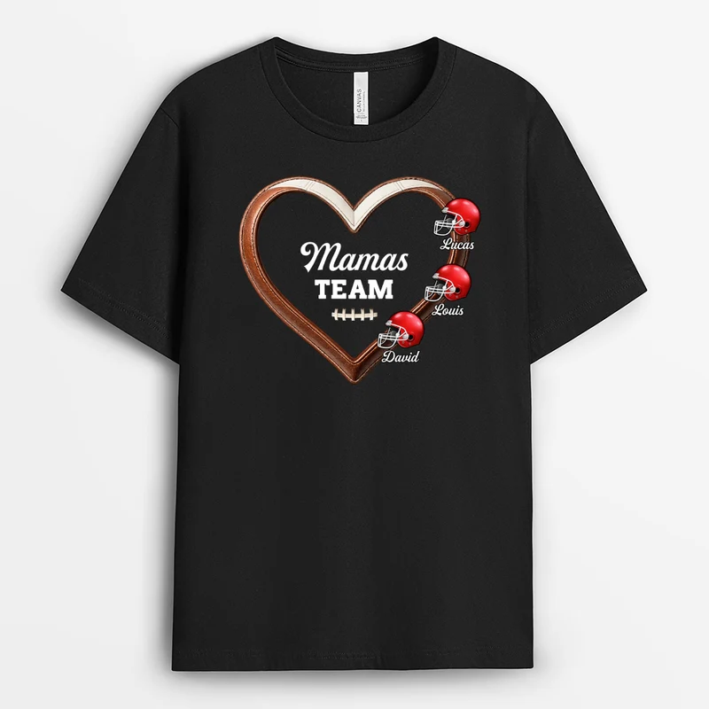 [3D-Optik] American Football - Personalisiertes Geschenk | Mama/Oma T Shirt