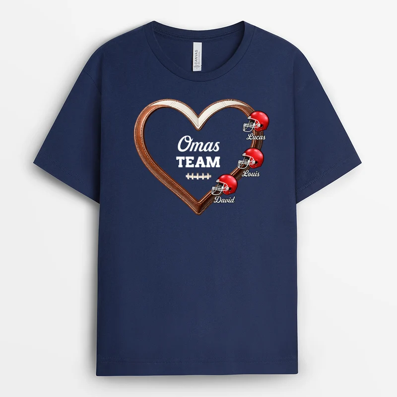 [3D-Optik] American Football - Personalisiertes Geschenk | Mama/Oma T Shirt