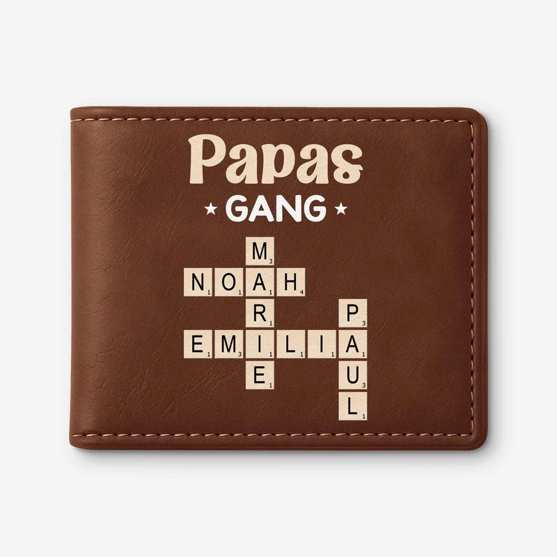 Opas/Papas Gang - Personalisierte Kreuzworträtsel Geschenke Herren | Portemonnaie