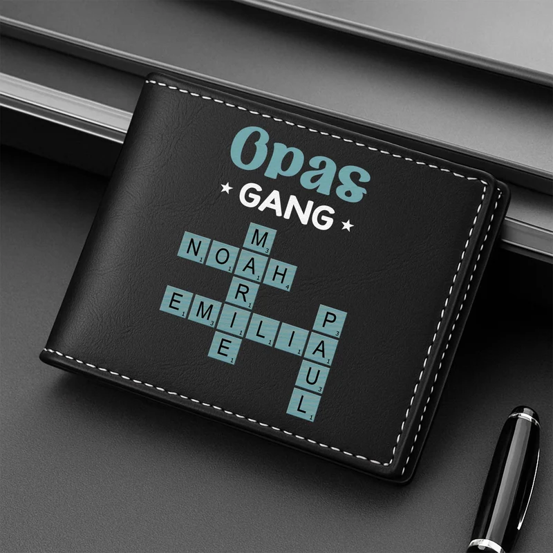 Opas/Papas Gang - Personalisierte Kreuzworträtsel Geschenke Herren | Portemonnaie