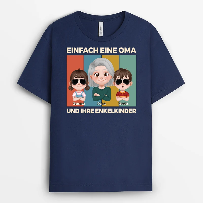 Einfach Ein Papa Und Seine Kinder Cartoon - Personalisiertes Geschenk | T Shirt Papa