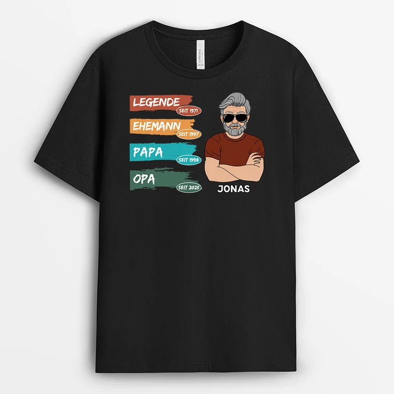 Legende, Ehemann, Vater und Opa - Personalisiertes Geschenk | Opas T-shirt