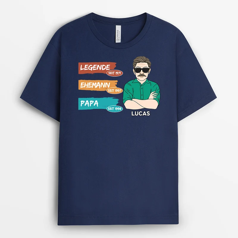 Legende, Ehemann, Vater und Opa - Personalisiertes Geschenk | Opas T-shirt