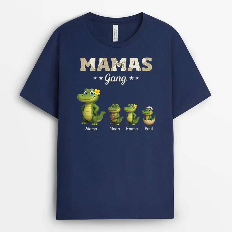 Papas Gang Krokodile Weltkarte - Personalisiertes Geschenk | T Shirt Papa