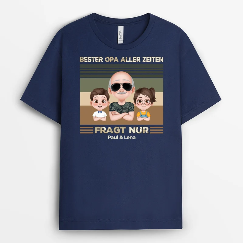 Bester Papa Aller Zeiten Armeemuster - Personalisiertes Geschenk | T Shirt Papa