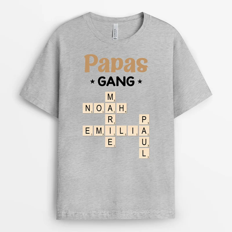 Opas/Papas Gang Kreuzworträtsel - Personalisiertes Geschenk | Weiße T shirts Herren