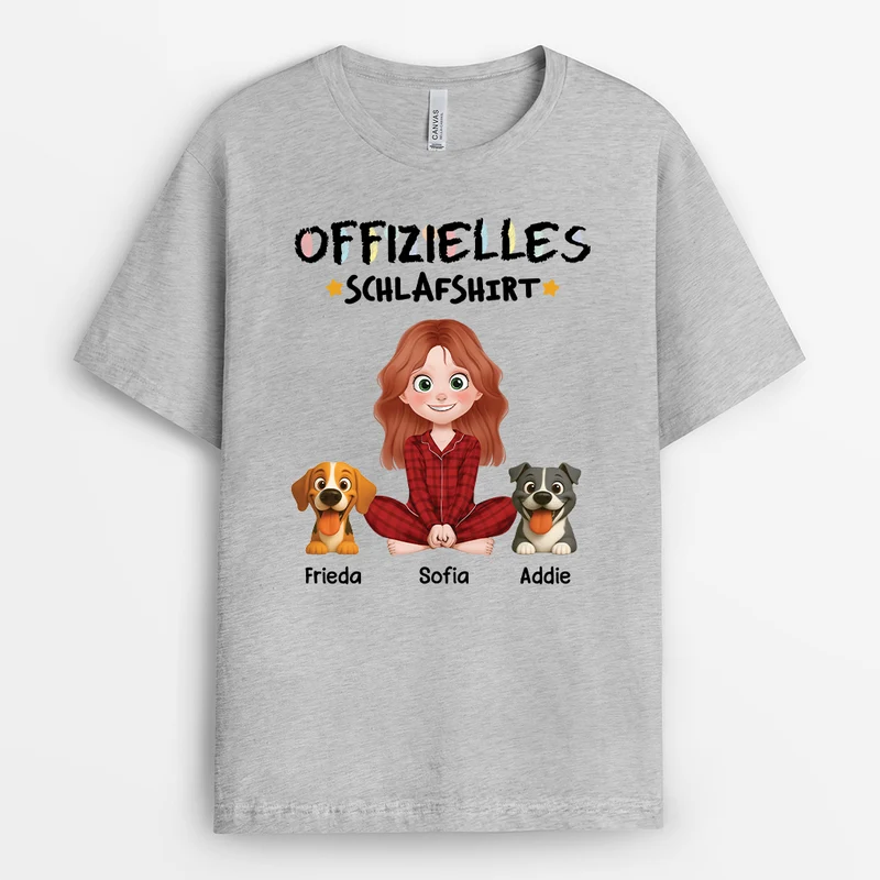 Offizielles Schlafshirt Hund Buntstifte Cartoon - Personalisierte Geschenke Für Hundebesitzer | T Shirt
