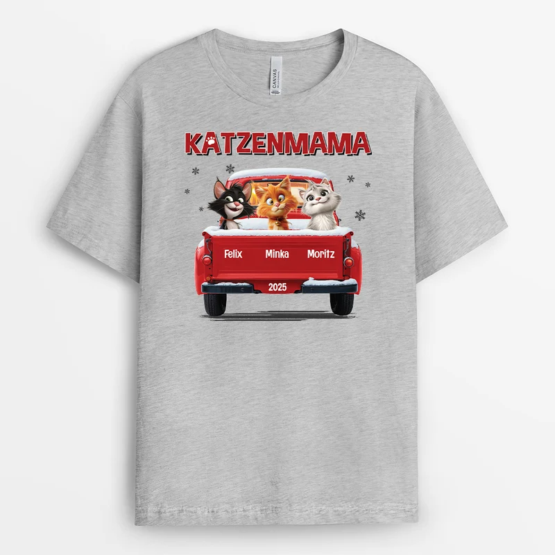 Katzenpapa Katzenmama Im Auto - Personalisierte Geschenke Katze | T-Shirt