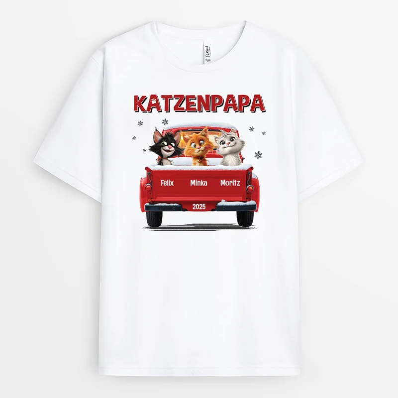 Katzenpapa Katzenmama Im Auto - Personalisierte Geschenke Katze | T-Shirt