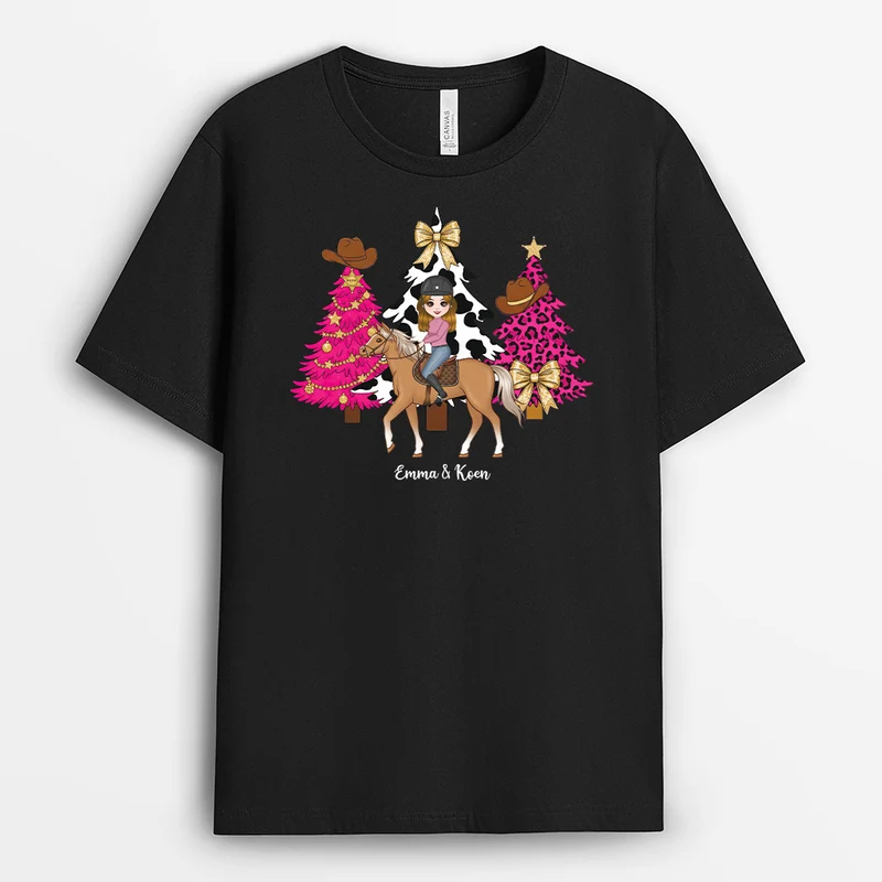 Mädchen & Pferd Weihnachten - Personalisierte Geschenke Pferd | T Shirt