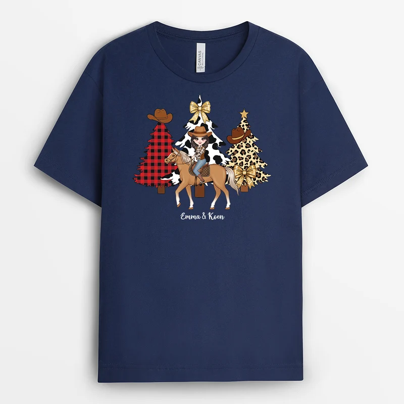 Mädchen & Pferd Weihnachten - Personalisierte Geschenke Pferd | T Shirt