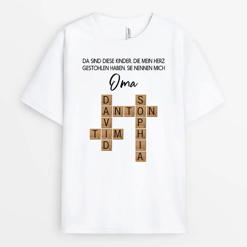 Es Gibt Da Diese Kinder Kreuzworträtsel - Personalisiertes Geschenk | T-Shirt für Omas