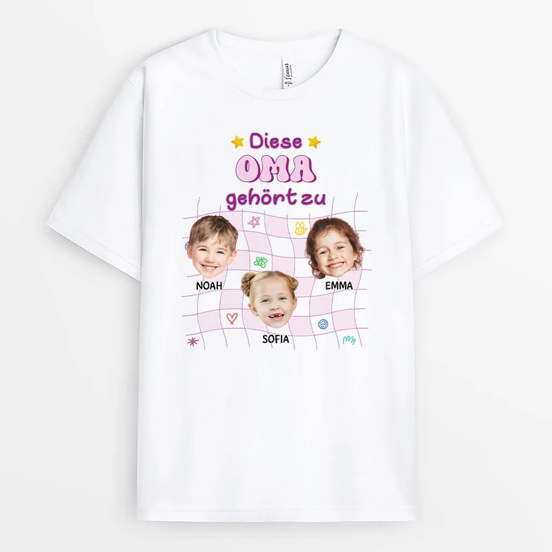Diese Oma/Mama Gehört Zu - Personalisiertes Geschenk | T-Shirt mit Gesicht für Damen