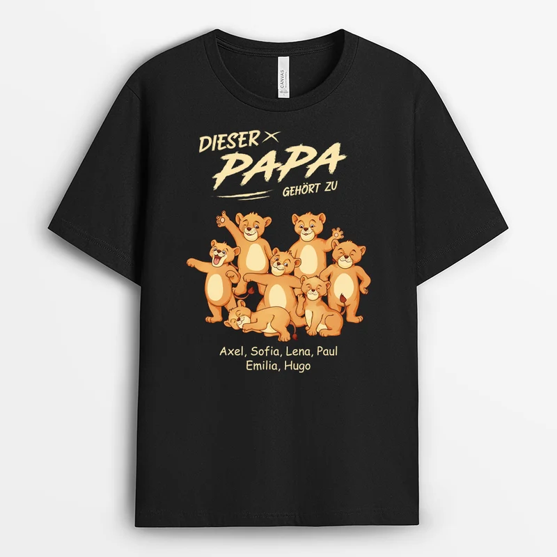 Dieser Opa Gehört Zu Löwe - Personalisiertes Geschenk | T-Shirt Opa