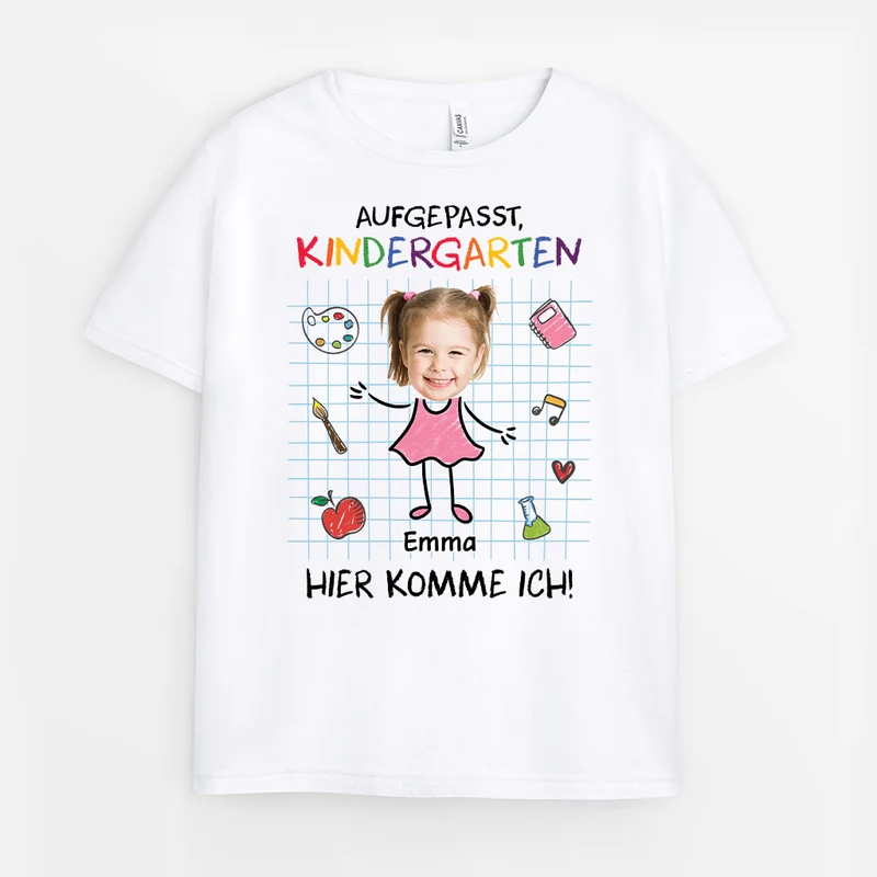 Kinder Mit Gesicht - Personalisiertes Geschenk | T Shirt Einschulung