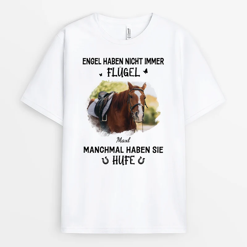 Engel Gibt'S Auch Mit Hufen - Personalisierte Geschenke Pferd | T Shirts Foto Zur Erinnerung