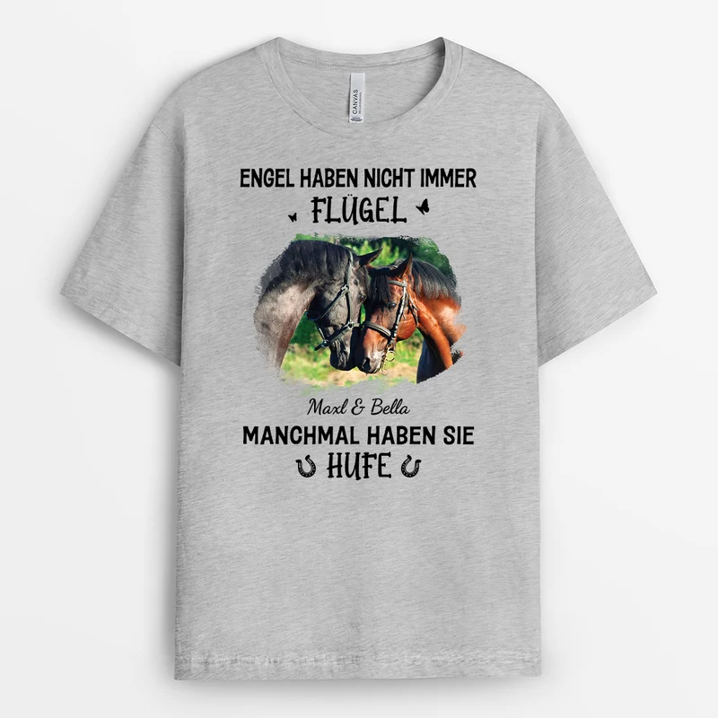 Engel Gibt'S Auch Mit Hufen - Personalisierte Geschenke Pferd | T Shirts Foto Zur Erinnerung