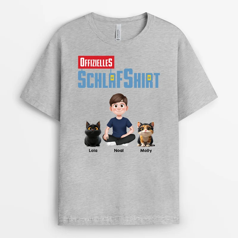 Offizielles Schlafshirt - Personalisiertes Geschenk | T shirt Katze