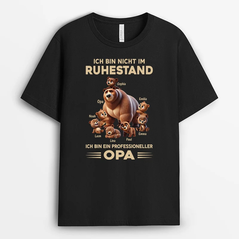 Ich Bin Professioneller Opa Bär Cartoon - Personalisiertes Geschenk | Opa-T-Shirts