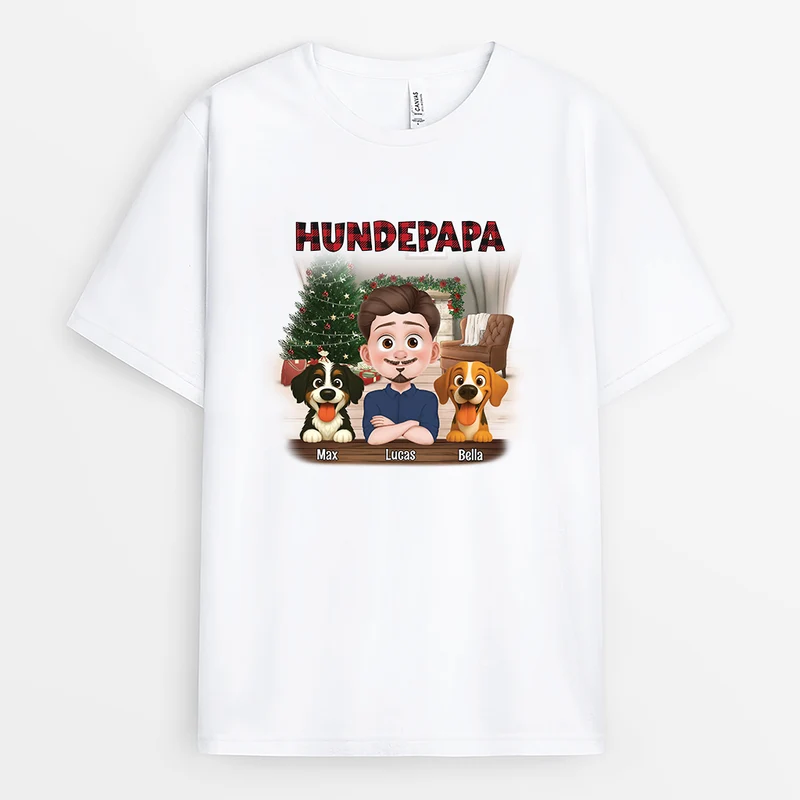Hundepapa Hundemama - Personalisierte Hunde Geschenke | Weihnachts T Shirt