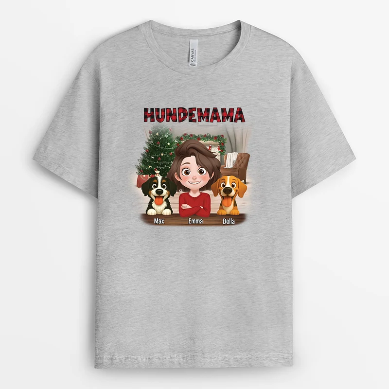 Hundepapa Hundemama - Personalisierte Hunde Geschenke | Weihnachts T Shirt
