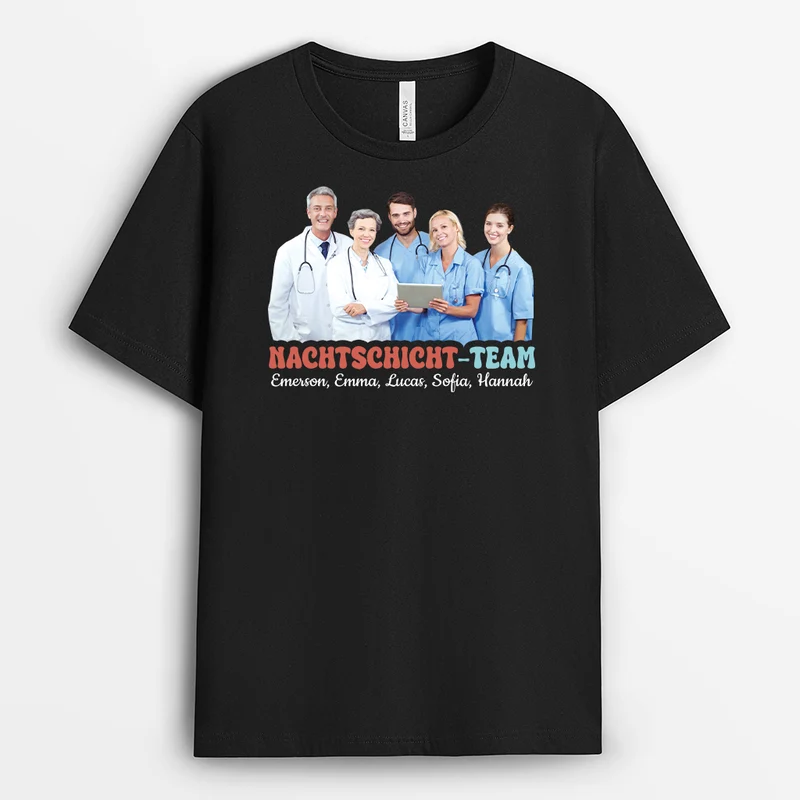 Nachtschicht-Team - Personalisierte Geschenke Foto | T Shirt Pflegekraft