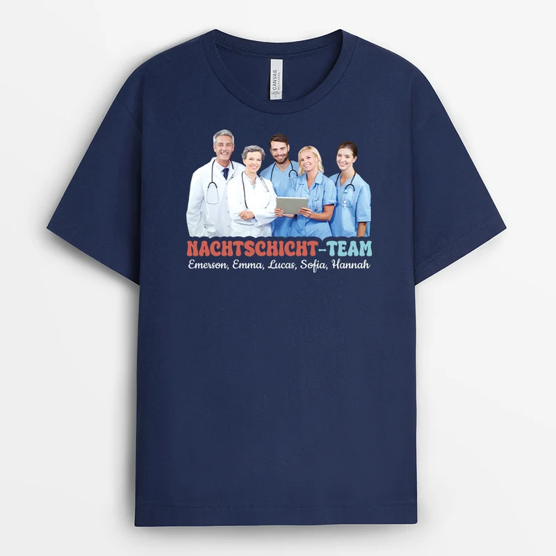 Nachtschicht-Team - Personalisierte Geschenke Foto | T Shirt Pflegekraft