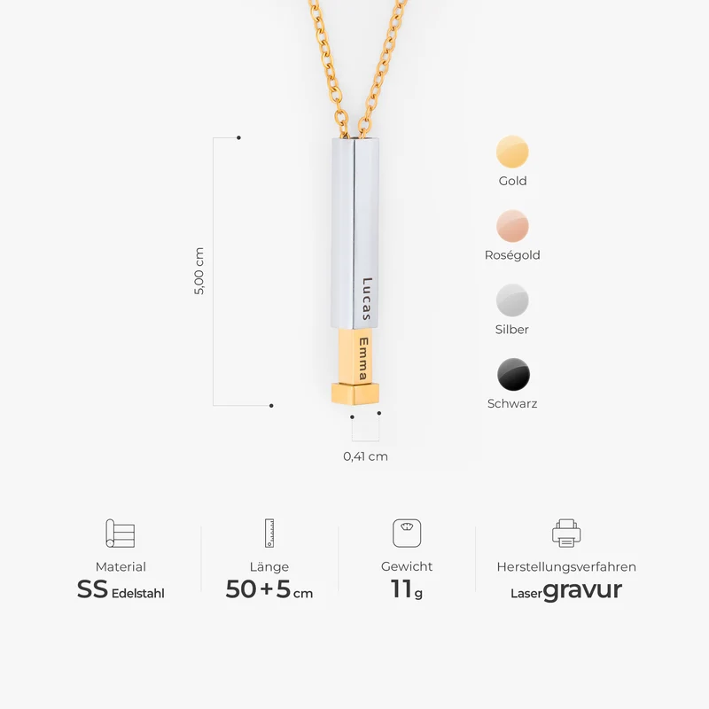 Säulenkette Mit Geheimer Nachricht - Personalisierte Geschenke Für Männer Und Frauen | Kette
