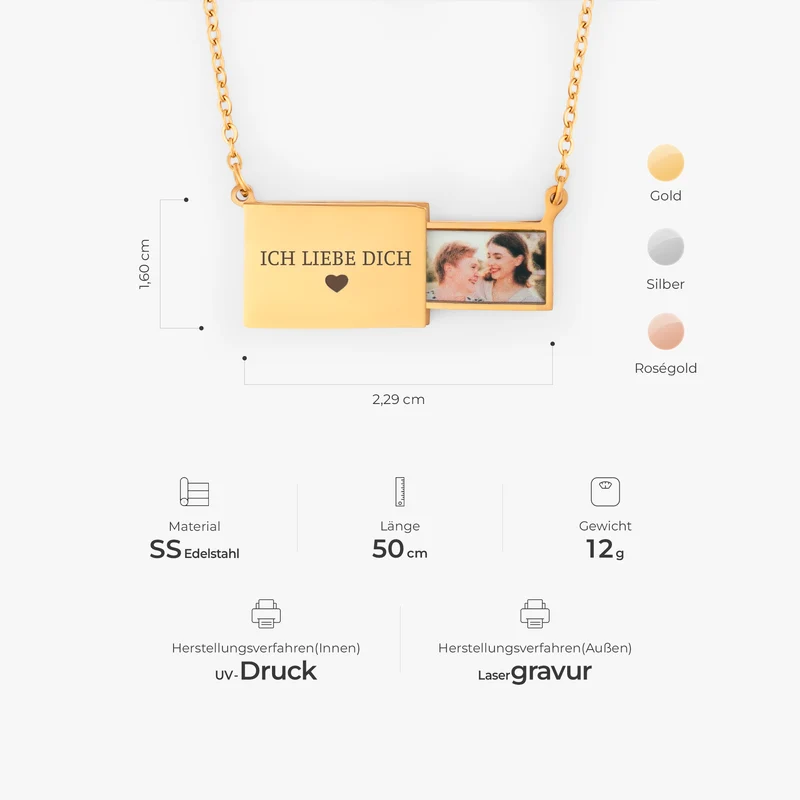 Briefumschlag - Personalisierte Geschenke Foto | Kette