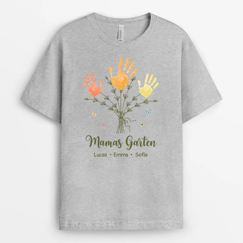 Omas Garten Handabdruck - Personalisiertes Geschenk | Mama & Oma T Shirt