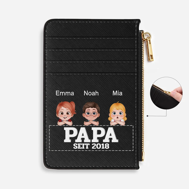 Papa Seit - Personalisiertes Geschenk | Kartenetui Papa Mama Opa Oma